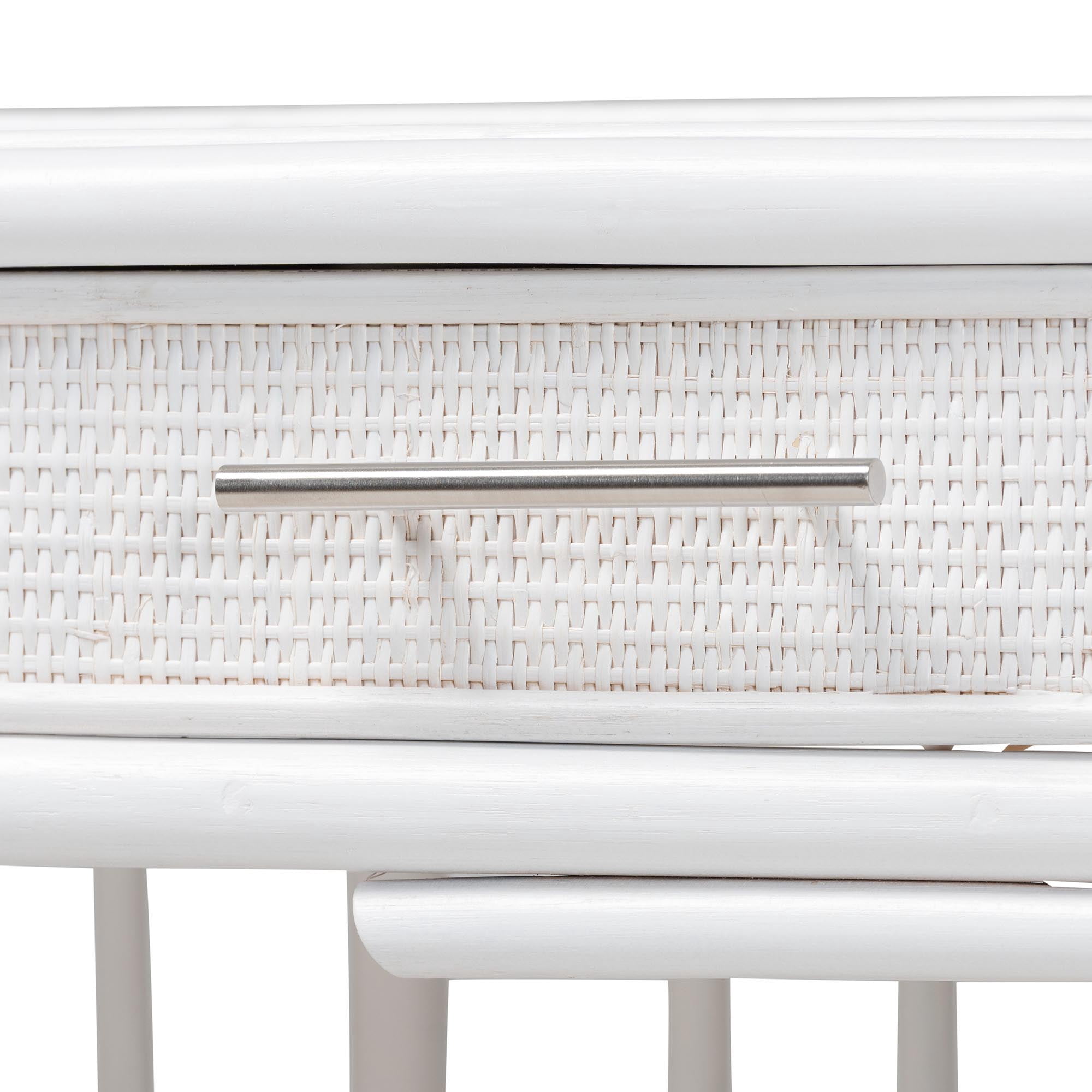 bali & pari Onella Boho Desk, 2-Drawer, White