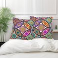 thumbnail image 6 of Bohemian Pillow Covers 18"x18",Ethnic Vintage Flower,Set of 2 Throw Pillow Covers,Farmhouse Pillow Cases Decorative for Home Couch Sofa, 6 of 6