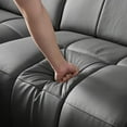 thumbnail image 2 of [Modern L-Shaped Electric Reclining Sofa in Dark Grey Genuine Leather with USB Port], 2 of 15