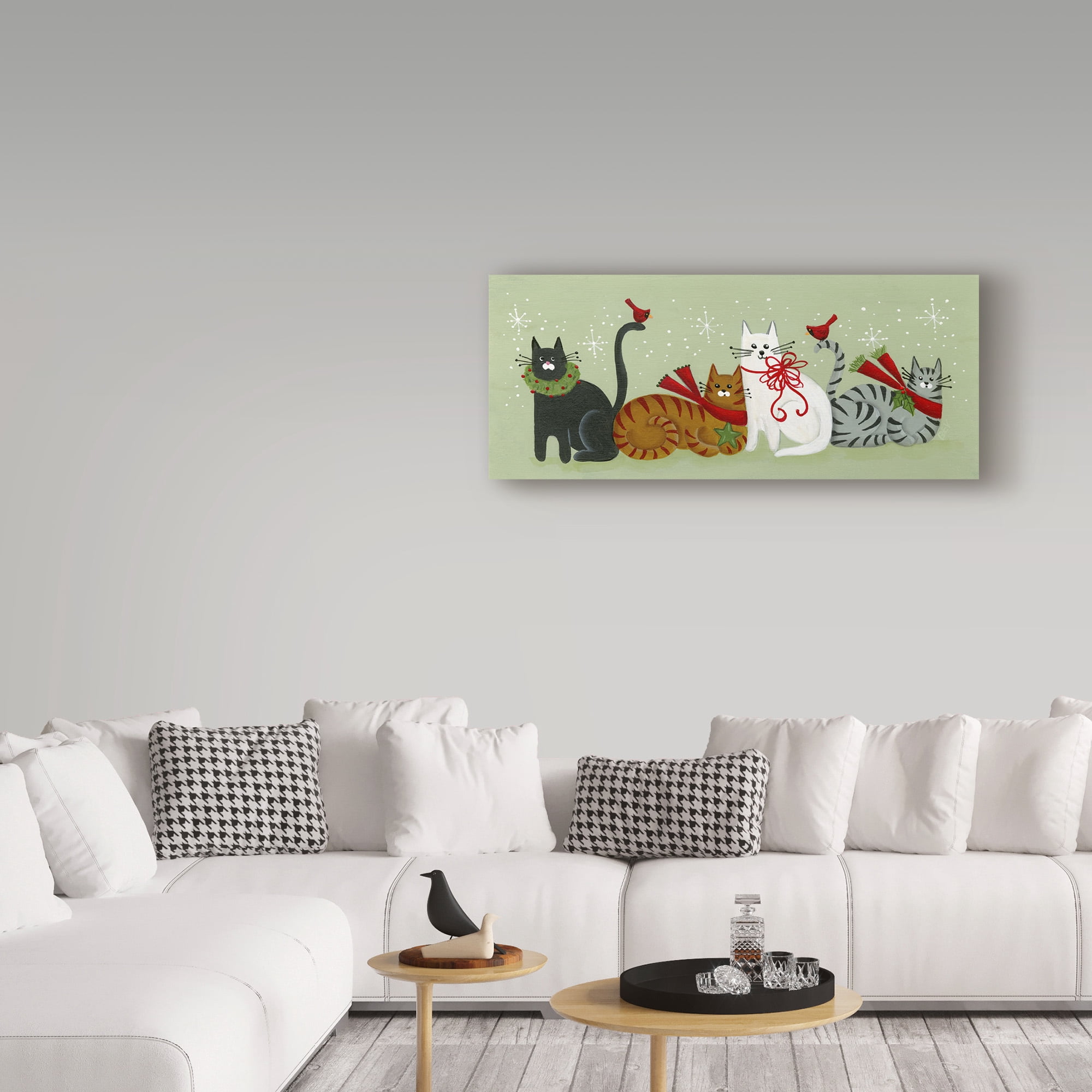 Trademark Fine Art 'Four Christmas Cats' Canvas Art by Beverly Johnston