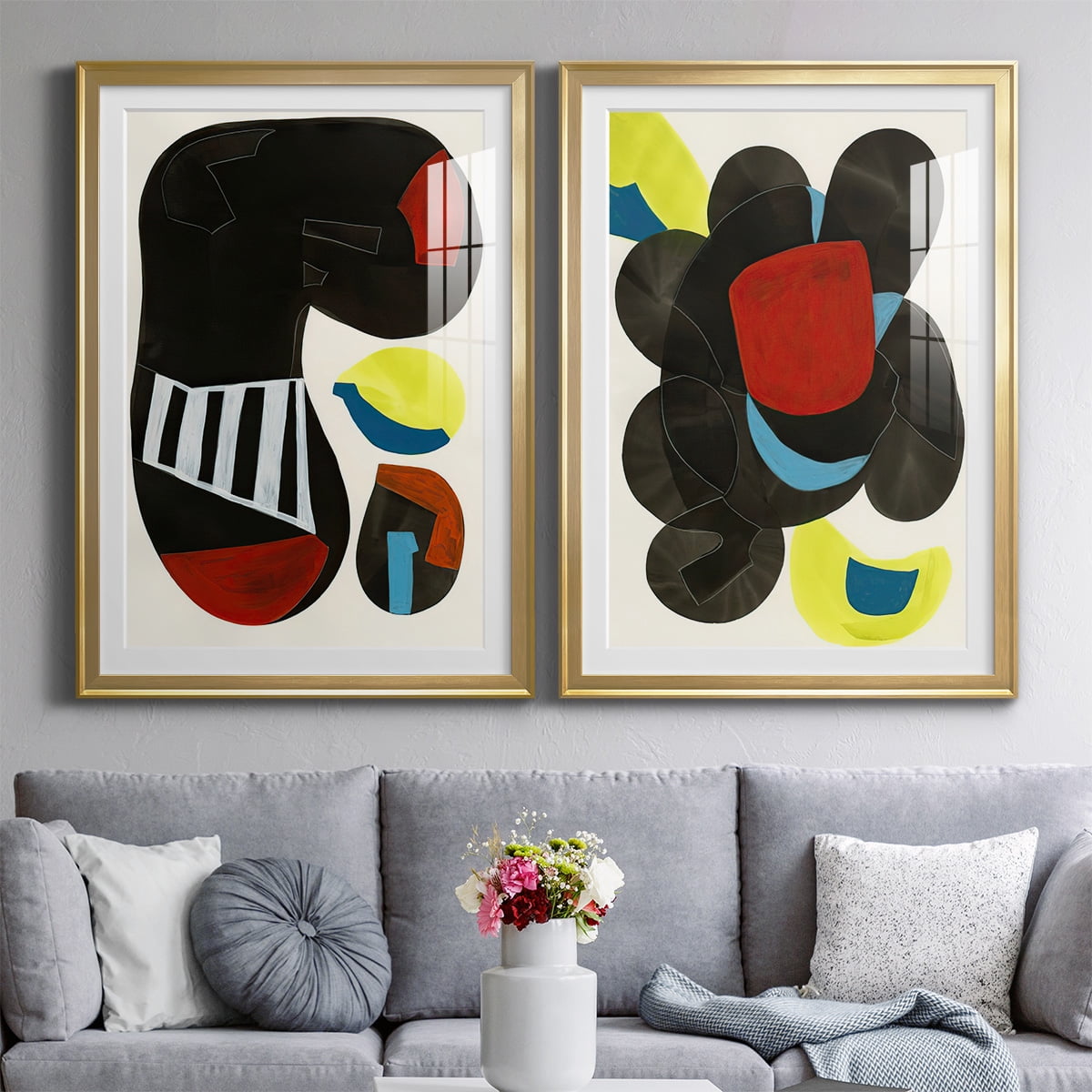 Wexford Home Barcelona I Premium Framed Print, 18.5" x 24.5" - Ready to Hang, Gold (Set of 2)