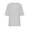 thumbnail image 4 of XuJwPNcy 3/4 Length Sleeve Womens Tops Summer Baggy Round Neck Tshirts Casual Comfy Printed Tee Shirts, 4 of 4