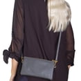 thumbnail image 3 of Humble Chic Vegan Leather Crossbody Wristlet Bag or Small Purse Clutch, Includes Adjustable Shoulder and Wrist Straps, Charcoal, 3 of 8