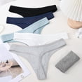 thumbnail image 3 of MecTo Cotton Thongs for Women, Womens Thongs Bikini Low Rise Thong Panties, No Show Underwear, 6-Pack, 3 of 7
