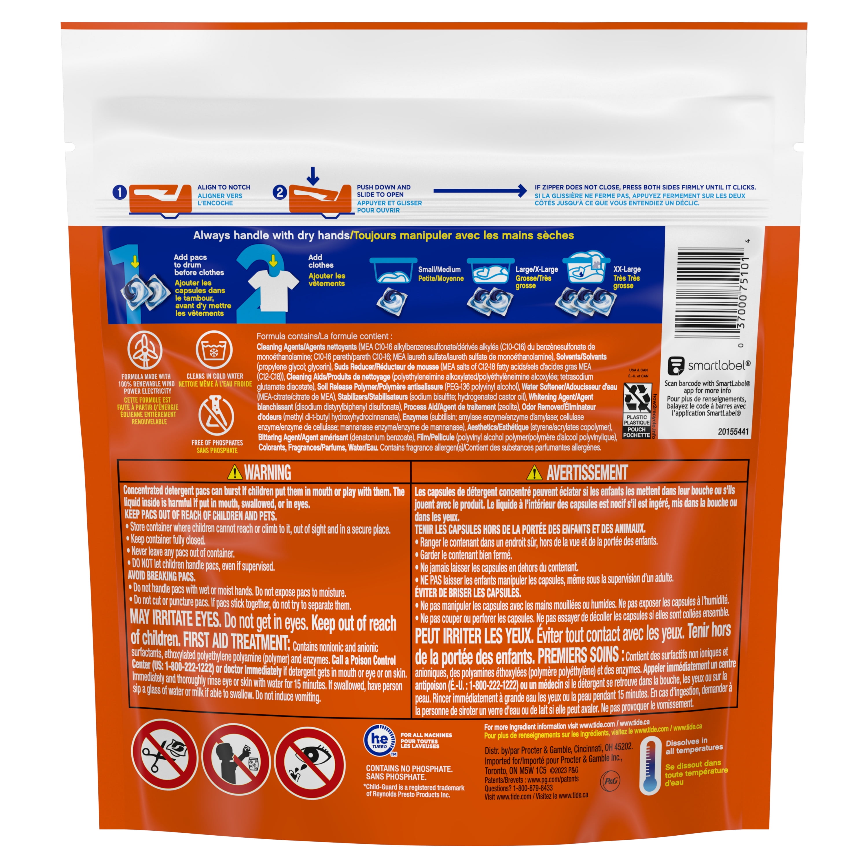 Tide PODS Laundry Detergent Packs, Ultra Oxi, 12 Count