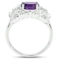 thumbnail image 2 of HauteFacets QR8067AWZ-SSR-8 2.75 Carat Genuine Amethyst & White Zircon 0.925 Sterling Silver Ring, 2 of 3