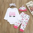 thumbnail image 3 of Lovebay Newborn Baby Girl Bodysuit Pants Headband Hat Clothes Outfit Set 0-18 Months, 3 of 13