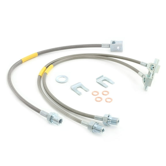 FAPO Front and Rear Extended Stainless Steel Brake Lines Compatible With 1971-1991 Chevy C/K 10 15 20 K5 Blazer 4-6" Lift