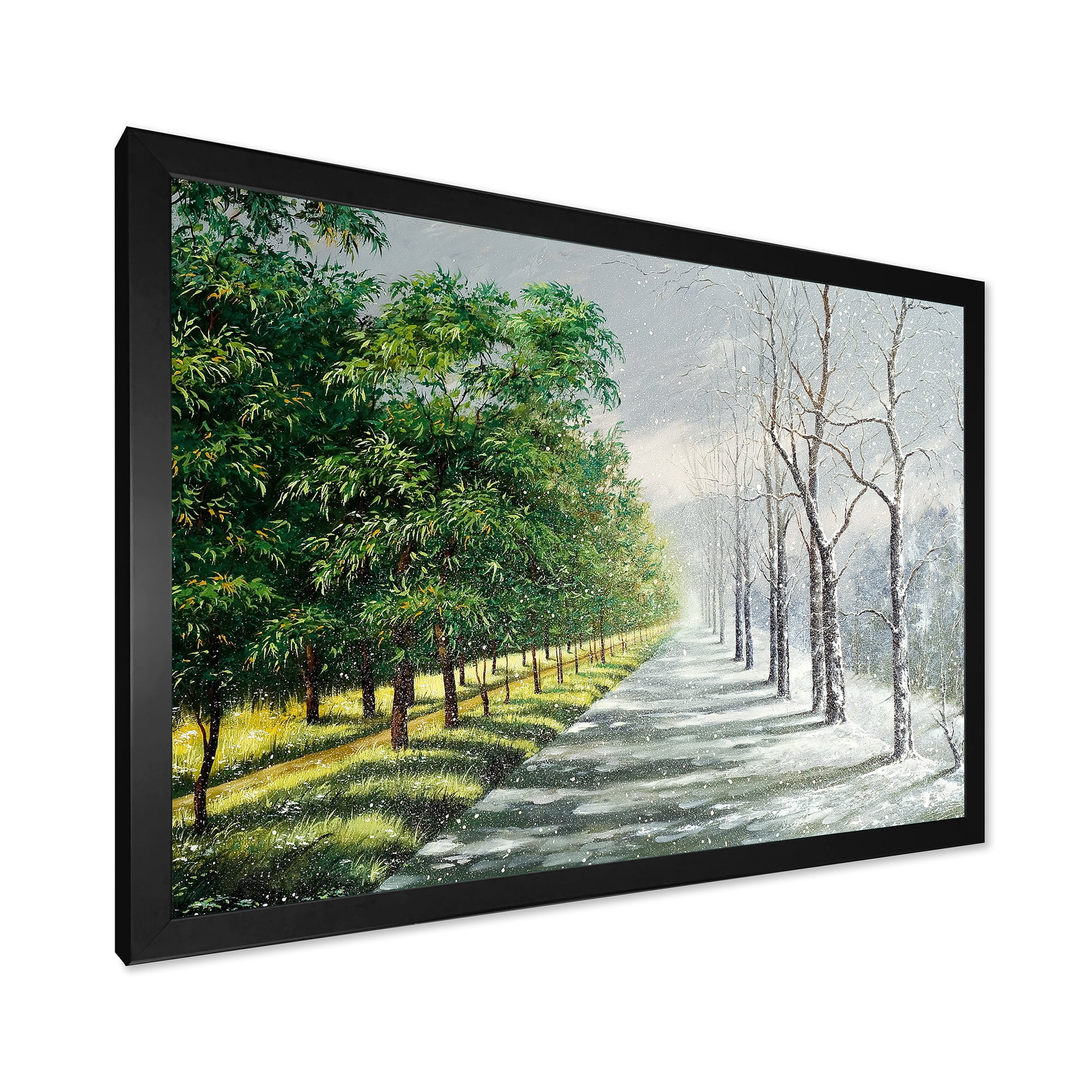 Designart 'Summer and Winter United' Country Framed Art Print
