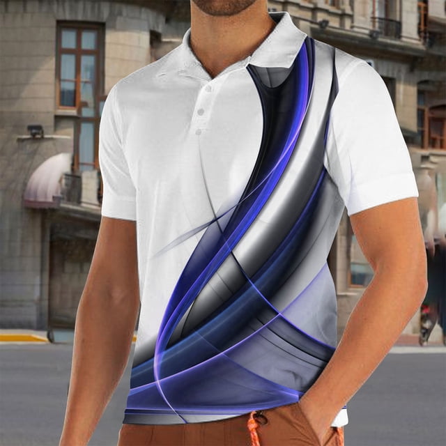 T-shirt à Col en V à Manches Courtes Imprimé Décontracté et à la Mode pour Hommes