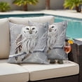 thumbnail image 4 of Winter Owl Outdoor Waterproof Pillow Covers, Country Birds Animal Tree Branches Snow Decorative Square Throw Pillowcase Sofa Cushion Sham for Patio/Couch/Chair, 16"x16" 2 Pack, 4 of 8