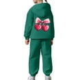thumbnail image 7 of XUELUO Toddler Girls Outfit Sets 2-Piece Bow & Heart Graphic Hoodie & Joggers Pants Spring Athleisure Comfort Tracksuit, 7 of 7