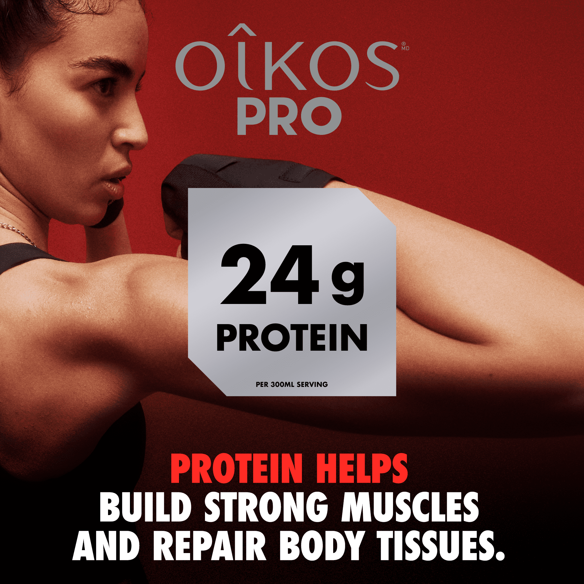 Oikos Pro fraise-banane 300ml