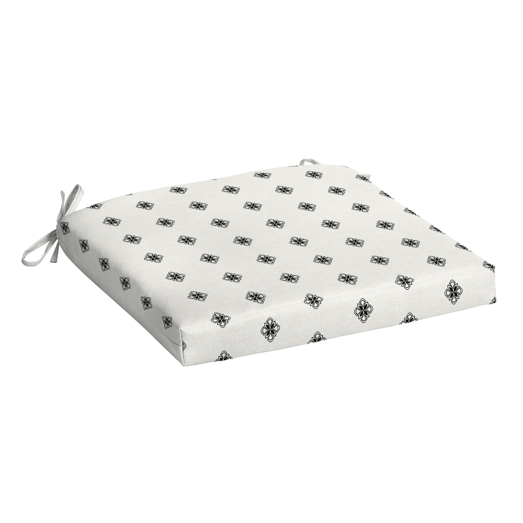 Arden Selections 18" x 19" White Geometric Square Seat Pad Outdoor