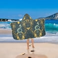 thumbnail image 2 of Yayeee Kids Hooded Towel with Hand Pockets Beach Soft Absorbent Bath Wrap 50 x 23.5 inch, Green Celestial Serpent, 2 of 5