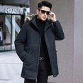 thumbnail image 2 of Chaqueta larga con cuello de piel de zorro sintética para hombre, ropa de diseñador para hombre, chaqueta de invierno con relleno de pato de lujo para hombre, abrigo de invierno cálido para hombre, 2 of 5