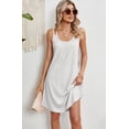 thumbnail image 2 of Womens Summer Casual Tank Dress Sleeveless O Neck T Shirt Sundress Solide Color Mini Beach Vacation Dresses (White,XX-Large), 2 of 6