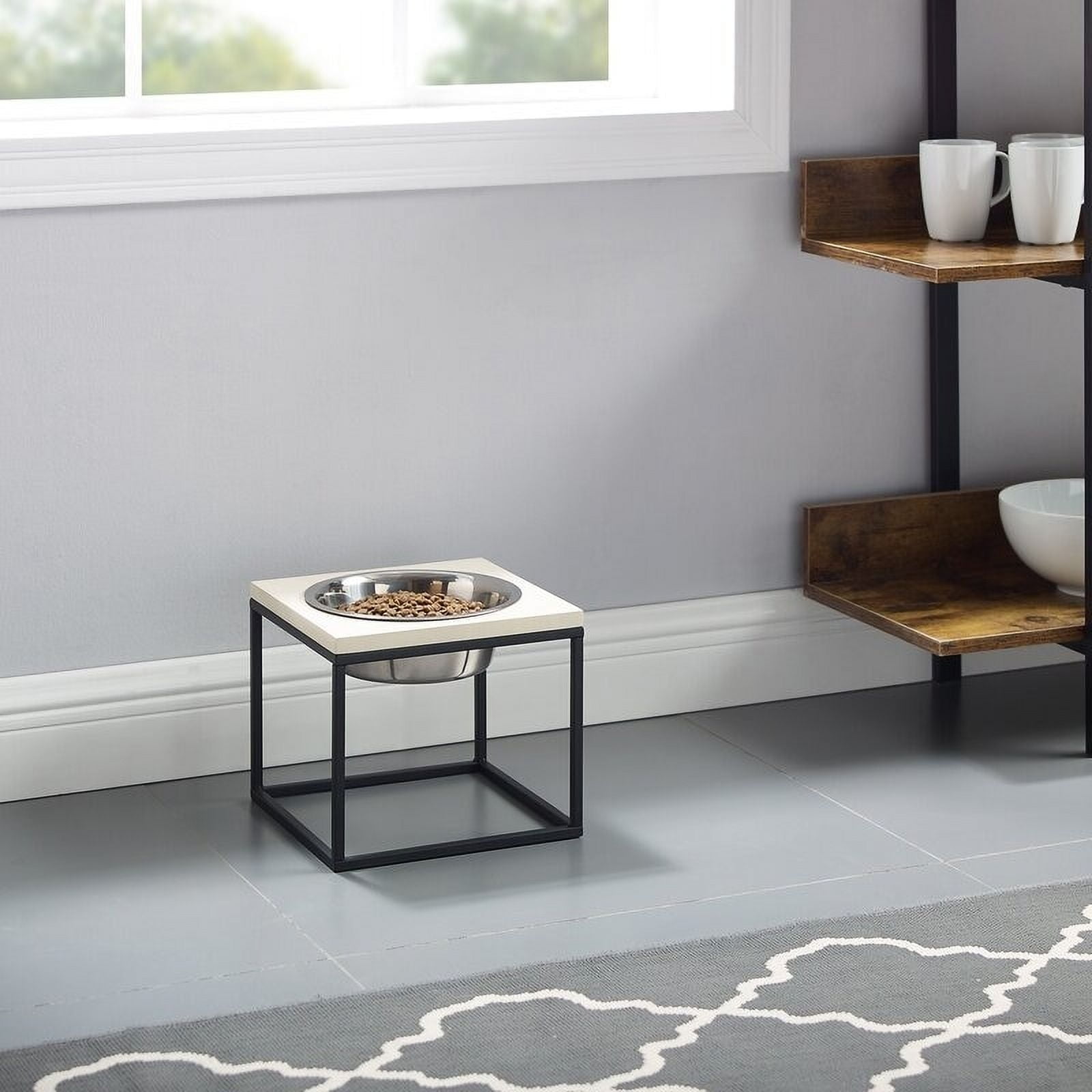 Sam's Pets Dan Wood and Stainless steel Pet Bowl Double