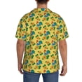 thumbnail image 3 of Lsque Roosters And Sunflowers print Men's Cuban Collar Short Sleeve Shirt Summer Beachwear Casual Button Down Fashionable Vacation Leisure Shirt-Large, 3 of 7