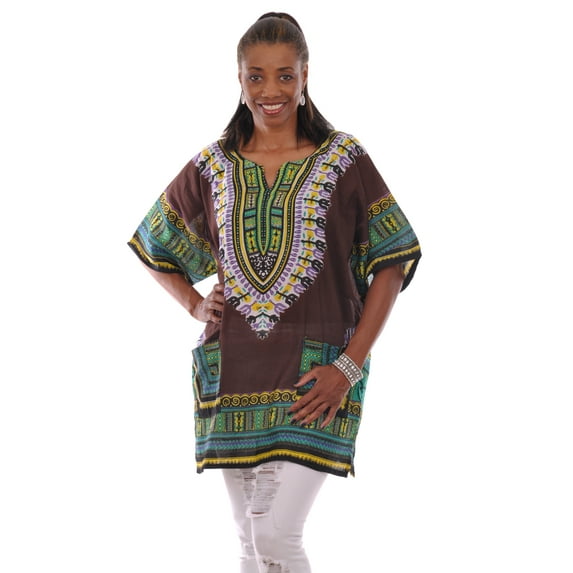 Brown Traditional African Dashiki Top