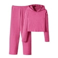 thumbnail image 4 of LTTVQM Girl's 2 Piece Outfits 11-12 Cute Long Sleeve Ribbed Knit Sweaters Warm Long Leggings Girl Set Hot Pink 11-12 Years, 4 of 4
