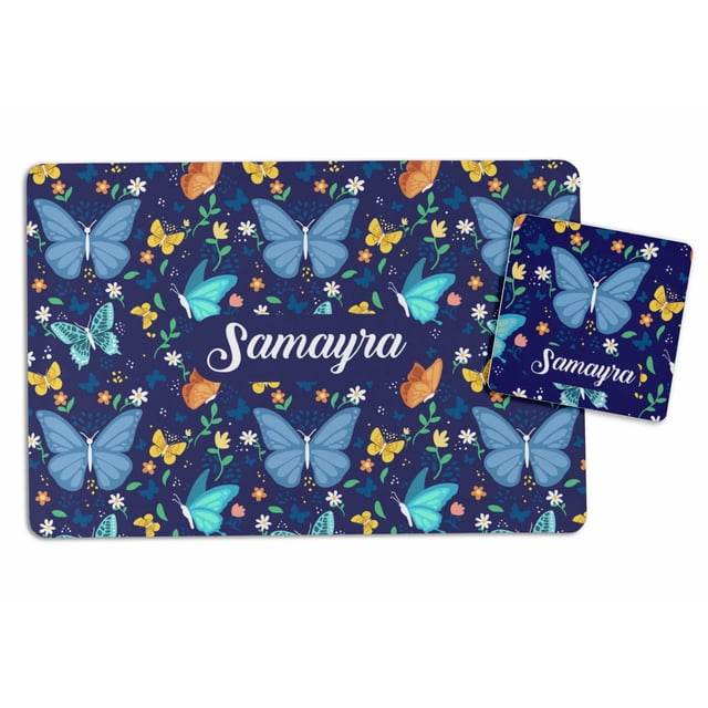 Printtoo Print Personaized Gift For Kids Placemat & Coaster Set For Girls,Boys Gift,Christmas Gift-8x11.5 Inch