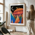 thumbnail image 2 of The great pumpkin - Illustration Psychedelic Halloween Surrealism Geometric Night Sky Whimsical Moon Oak Framed Wall Art Print 24 x 36 inches, 2 of 15