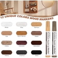 thumbnail image 6 of DEWEL Furniture Markers Touch Up Kit, 12 Colors Wood Markers Furniture Repair, Wood Polish Wax and Wood Putty Filler, Wood Stain Pen for Scratches, Stains, Wooden Floor, Table, Cabinet, Bedpost, 6 of 8