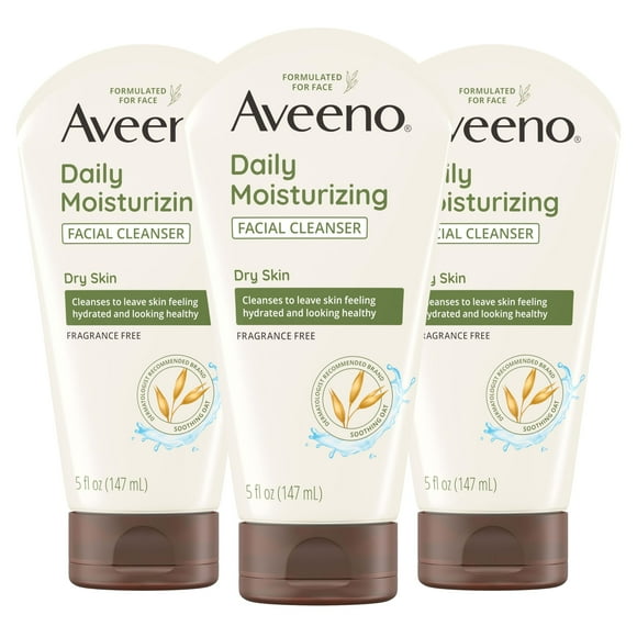 Limpiador facial Aveeno, hidratante diario para piel seca, 150 ml