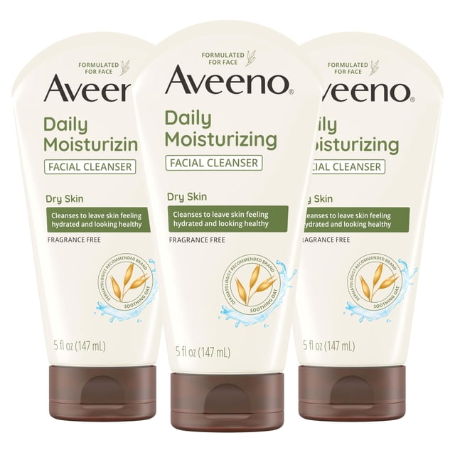 Limpiador facial Aveeno, hidratante diario para piel seca, 150 ml