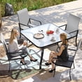 thumbnail image 6 of Outsunny Set of 4 Outdoor Wicker Dining Chairs, All-Weather Rattan Armchairs with Armrests, Steel Frame, High Back and Deep Seating, Gray, 6 of 9