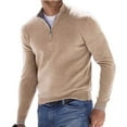 thumbnail image 4 of Men's Quarter Zip Sweater Casual Neck Pullover Ribbed Knit Sweater, 4 of 7