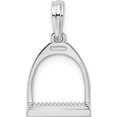 thumbnail image 4 of Sterling Silver Polished 3D Horse Stirrup Pendant - Jbsp, 4 of 5