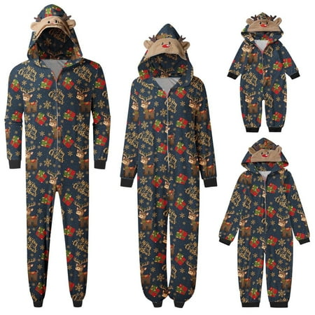 

Ediodpoh Romper for Christmas Family Matching Pajamas Cute Big Headed Deer Print Pajamas Long Sleeve Jumpsuit Soft Holiday Sleepwear for Baby Christmas_002 3-6 Months