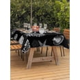 thumbnail image 2 of Outdoor Tablecloth with Umbrella Hole and Zipper, Coastal Coral Rectangle Table Cloth 60x120 Inch Waterproof Tablecloth, Summer Beach Black Shells Starfish Ocean Picnic Table Cover for Patio Camping, 2 of 7