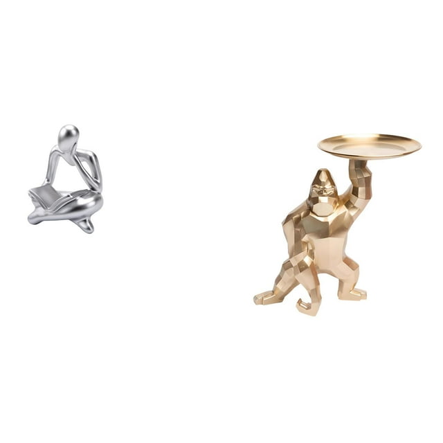 Figura de lector abstracto, estatua de resina, pensador humano, artesanía, coleccionable, bandeja decorativa, ideal para regalar en casa o en la ofici