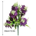 thumbnail image 2 of 5 Heads Artificial Lavender Decor Cloth Greenery Bouquet Home Room Plant Ornament, Purple, 2 of 8