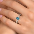 thumbnail image 4 of Gem Stone King 14K Two Tone Gold London Blue Topaz and Lab Grown Diamond Engagement Ring for Women | 1.90 Cttw | Oval 7X5MM | Gemstone November Birthstone | Size 5, 4 of 6