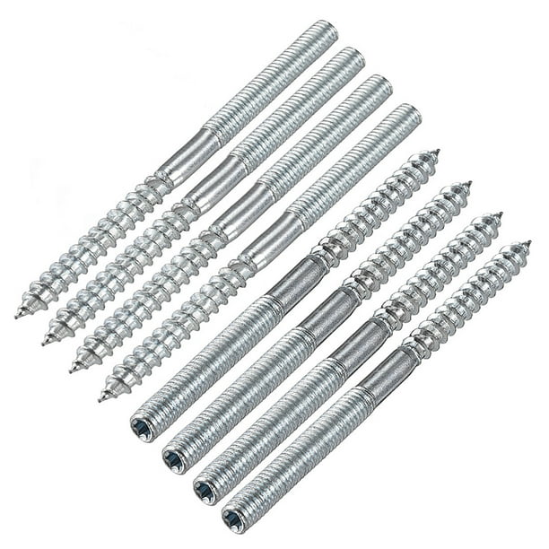 8Pcs Tornillo de colgar M6x91mm Tornillo de doble cabeza autoperforante