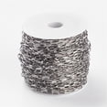 thumbnail image 2 of 50 m Iron Paperclip Chains Flat Oval Drawn Elongated Cable Chains Unwelded with Spool Platinum 10x5x1.5mm 164.04 Feet(50m)/roll, 2 of 3