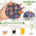 thumbnail image 3 of Various Cute Flower Coasters with Holder for Coffee Table 6 Pcs Drink Coaster Sets Absorbent for Home Decor 4 inch, 3 of 7