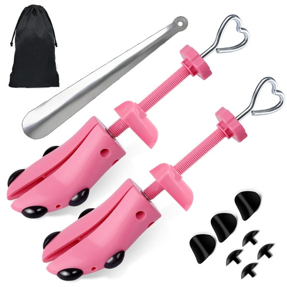 LANNEY Shoe Stretcher for Women Men 4-Way Shoe Expander Widener, Pink Plastic