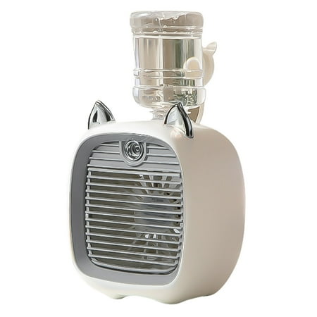 

HMOONORY Portable Air Conditioner Fan Rechargeable Mini Desktop Air Cooler with 3 Speed Adjustable Air Speed and Humidifier Function Air Conditioner Fan for Office Living Room and Bedroom