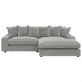 thumbnail image 4 of Lain Sectional Sofa with Reversible Chaise- 6 Throw Pillows- Gray Corduroy, 4 of 6