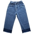thumbnail image 4 of Pantalones vaqueros cortos para mujer, de algodón, informales, holgados, de pierna ancha 2XL, 4 of 9