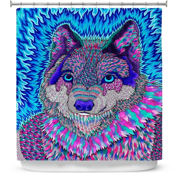 Shower Curtains 70" x 84" from DiaNoche Designs by Rachel Brown - Wolfadelic 3