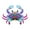 Purple, variant on Crab Metal Garden Art, ZzCityTK Rustproof Outdoor Wall Hanging Decor, Powder Coated Iron Sculpture for Patio Yard Indoor Outdoor with Stake, Red