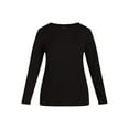 thumbnail image 6 of Time and Tru Women's Cotton Crewneck Tee with Long Sleeves, Single and 3 Pack, Sizes XS-XXXL, 6 of 8