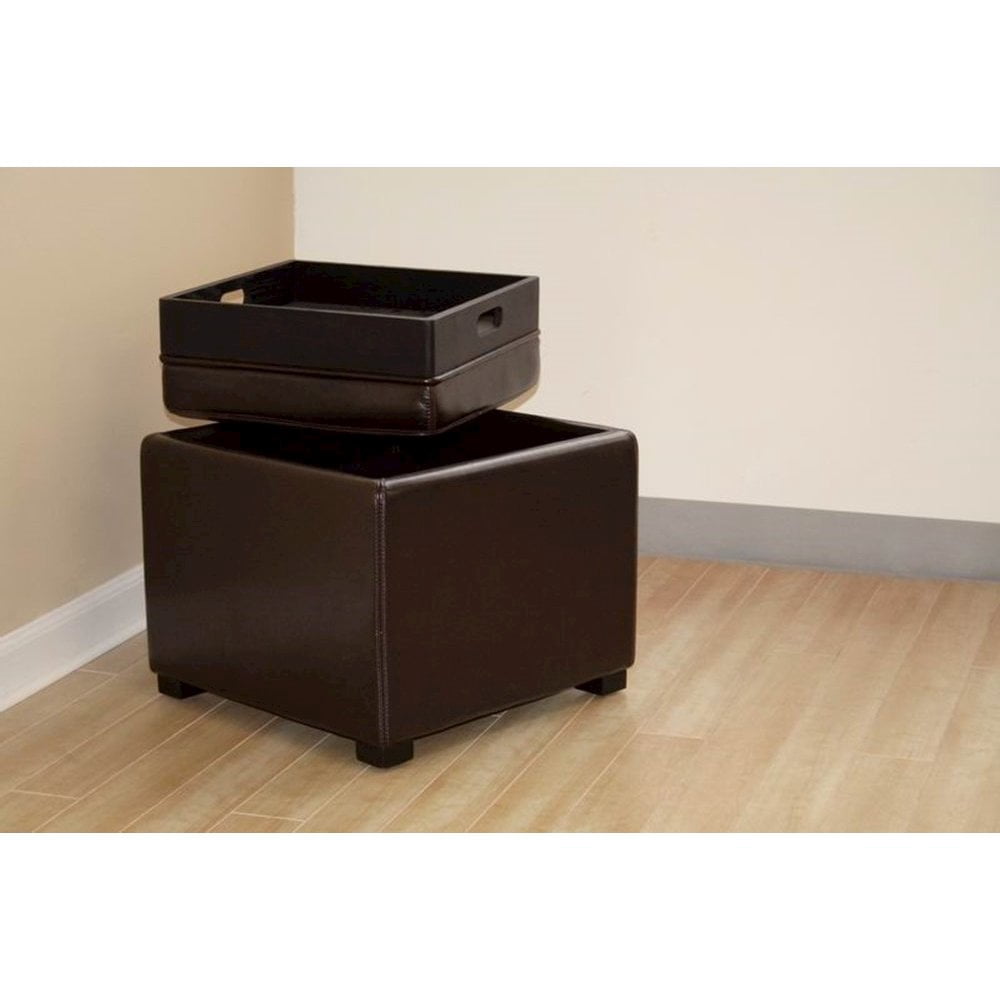 Baxton Studio Dark Brown Tate Storage Ottoman