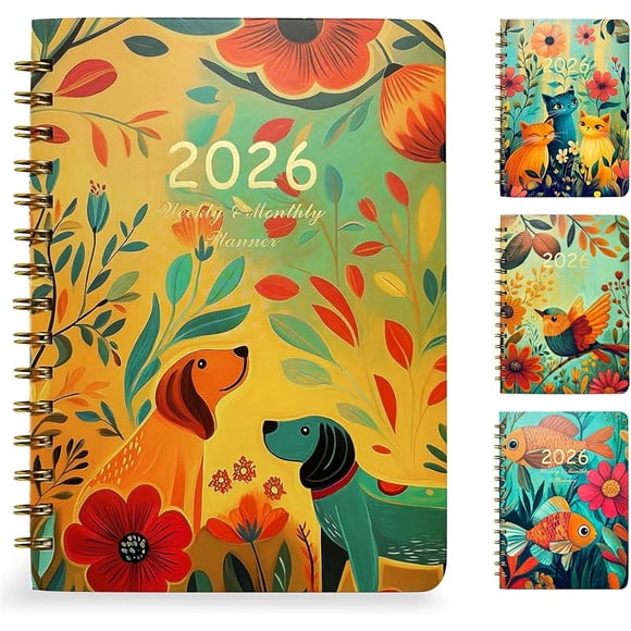 2026 Academic Planner, Jan. 2026 – Dec. 2026 Happy Planner, A5 Weekly and Monthly Calendar Planning Book, Hardcover Daily Agenda Book with Tabs